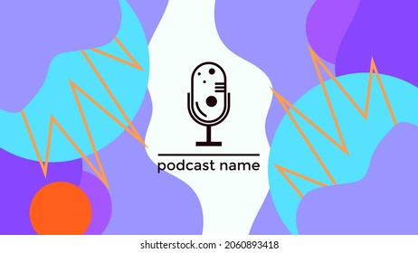 ABSTRACT TEMPLATE PODCAST MICROPHONE FLAT COLOR LIQUID DESIGN BACKGROUND VECTOR. GOOD FOR COVER DESIGN, BANNER, WEB,SOCIAL MEDIA