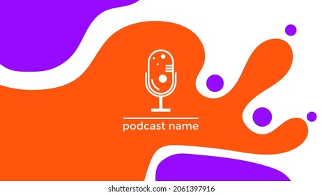 PLANTILLA ABSTRACTA PODCAST VECTOR DE FONDO DE DISEÑO LÍQUIDO DE COLOR PLANO DE MICRÓFONO PLANO. BUENO PARA EL DISEÑO DE CUBIERTA, BANNER, WEB, MEDIOS SOCIALES