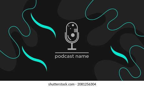 ABSTRACT TEMPLATE PODCAST MICROPHONE FLAT COLOR LIQUID DESIGN BACKGROUND VECTOR. GOOD FOR COVER DESIGN, BANNER, WEB,SOCIAL MEDIA