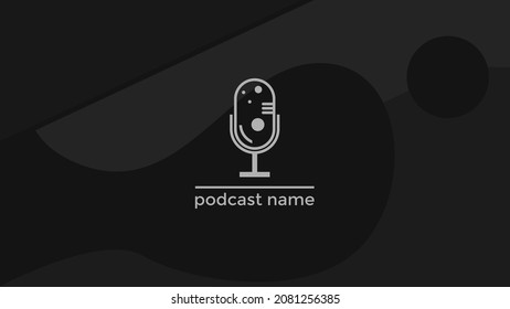ABSTRACT TEMPLATE PODCAST MICROPHONE FLAT COLOR LIQUID DESIGN BACKGROUND VECTOR. GOOD FOR COVER DESIGN, BANNER, WEB,SOCIAL MEDIA