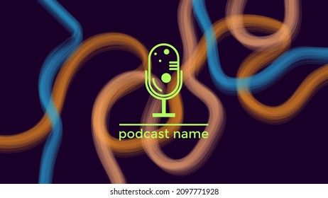 ABSTRACT TEMPLATE PODCAST MICROPHONE FLAT COLOR LIQUID DESIGN BACKGROUND VECTOR. GOOD FOR COVER DESIGN, BANNER, WEB,SOCIAL MEDIA