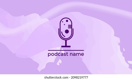 ABSTRAKTER TEMPLATENPODCAST MIKROFONFLACHENFLACHENFLACHT FARBFARBE, DESIGN HINTERGRUND VEKTOR. GUT FÜR COVER DESIGN, BANNER, WEB, SOZIALE MEDIEN