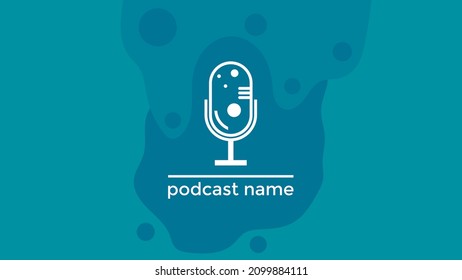 ABSTRACT TEMPLATE PODCAST MICROPHONE FLAT COLOR LIQUID DESIGN BACKGROUND VECTOR. GOOD FOR COVER DESIGN, BANNER, WEB,SOCIAL MEDIA