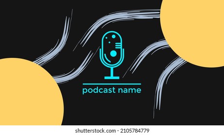 ABSTRAKTER TEMPLATENPODCAST MIKROFONFLACHENFLACHENFLACHT FARBFARBE, DESIGN HINTERGRUND VEKTOR. GUT FÜR COVER DESIGN, BANNER, WEB, SOZIALE MEDIEN