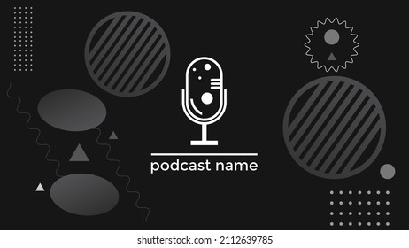 PLANTILLA ABSTRACTA PODCAST VECTOR DE FONDO DE DISEÑO LÍQUIDO DE COLOR PLANO DE MICRÓFONO PLANO. BUENO PARA EL DISEÑO DE CUBIERTA, BANNER, WEB, MEDIOS SOCIALES