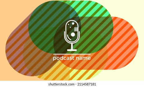 PLANTILLA ABSTRACTA PODCAST VECTOR DE FONDO DE DISEÑO LÍQUIDO DE COLOR PLANO DE MICRÓFONO PLANO. BUENO PARA EL DISEÑO DE CUBIERTA, BANNER, WEB, MEDIOS SOCIALES