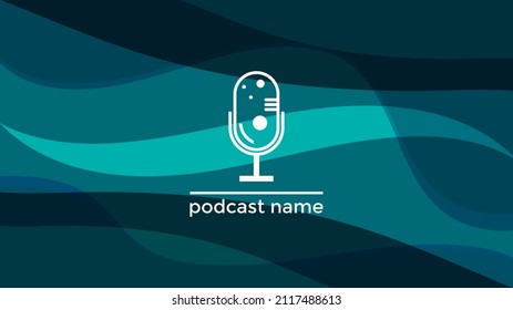 ABSTRACT TEMPLATE PODCAST MICROPHONE FLAT COLOR LIQUID DESIGN BACKGROUND VECTOR. GOOD FOR COVER DESIGN, BANNER, WEB,SOCIAL MEDIA