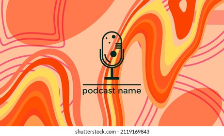 ABSTRACT TEMPLATE PODCAST MICROPHONE FLAT COLOR LIQUID DESIGN BACKGROUND VECTOR. GOOD FOR COVER DESIGN, BANNER, WEB,SOCIAL MEDIA