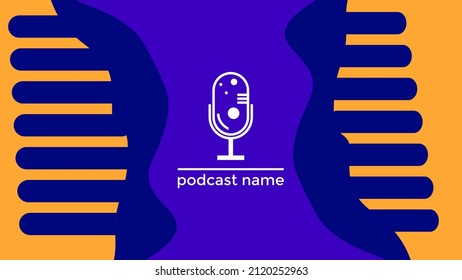 ABSTRACT TEMPLATE PODCAST MICROPHONE FLAT COLOR LIQUID DESIGN BACKGROUND VECTOR. GOOD FOR COVER DESIGN, BANNER, WEB,SOCIAL MEDIA