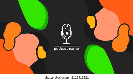 PLANTILLA ABSTRACTA PODCAST VECTOR DE FONDO DE DISEÑO LÍQUIDO DE COLOR PLANO DE MICRÓFONO PLANO. BUENO PARA EL DISEÑO DE CUBIERTA, BANNER, WEB, MEDIOS SOCIALES