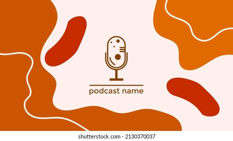 ABSTRACT TEMPLATE PODCAST MICROPHONE FLAT COLOR LIQUID DESIGN BACKGROUND VECTOR. GOOD FOR COVER DESIGN, BANNER, WEB,SOCIAL MEDIA