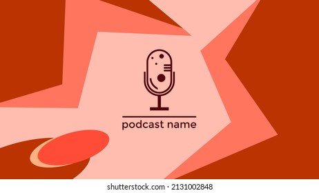 ABSTRACT TEMPLATE PODCAST MICROPHONE FLAT COLOR LIQUID DESIGN BACKGROUND VECTOR. GOOD FOR COVER DESIGN, BANNER, WEB,SOCIAL MEDIA