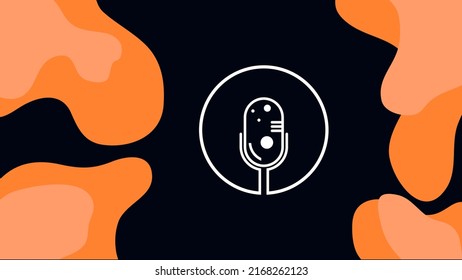 ABSTRAKTER TEMPLATENPODCAST MIKROFONFLACHENFLACHENFLACHT FARBFARBE, DESIGN HINTERGRUND VEKTOR. GUT FÜR COVER DESIGN, BANNER, WEB, SOZIALE MEDIEN