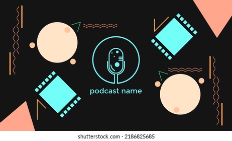 PLANTILLA ABSTRACTA PODCAST VECTOR DE FONDO DE DISEÑO LÍQUIDO DE COLOR PLANO DE MICRÓFONO PLANO. BUENO PARA EL DISEÑO DE CUBIERTA, BANNER, WEB, MEDIOS SOCIALES