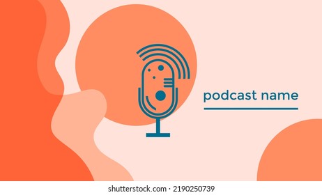 ABSTRACT TEMPLATE PODCAST MICROPHONE FLAT COLOR LIQUID DESIGN BACKGROUND VECTOR. GOOD FOR COVER DESIGN, BANNER, WEB,SOCIAL MEDIA