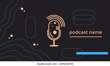 PLANTILLA ABSTRACTA PODCAST VECTOR DE FONDO DE DISEÑO LÍQUIDO DE COLOR PLANO DE MICRÓFONO PLANO. BUENO PARA EL DISEÑO DE CUBIERTA, BANNER, WEB, MEDIOS SOCIALES