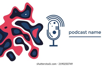 ABSTRACT TEMPLATE PODCAST MICROPHONE FLAT COLOR LIQUID DESIGN BACKGROUND VECTOR. GOOD FOR COVER DESIGN, BANNER, WEB,SOCIAL MEDIA