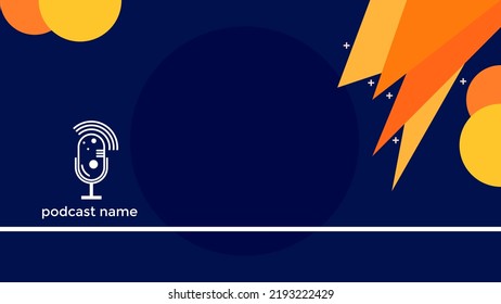 ABSTRACT TEMPLATE PODCAST MICROPHONE FLAT COLOR WITH COPY AREA SPACE DESIGN BACKGROUND VECTOR. GOOD FOR COVER DESIGN, BANNER, WEB,SOCIAL MEDIA