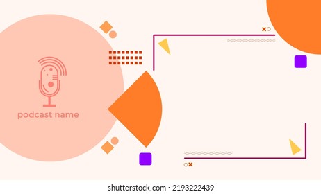 ABSTRACT TEMPLATE PODCAST MICROPHONE FLAT COLOR WITH COPY AREA SPACE DESIGN BACKGROUND VECTOR. GOOD FOR COVER DESIGN, BANNER, WEB,SOCIAL MEDIA