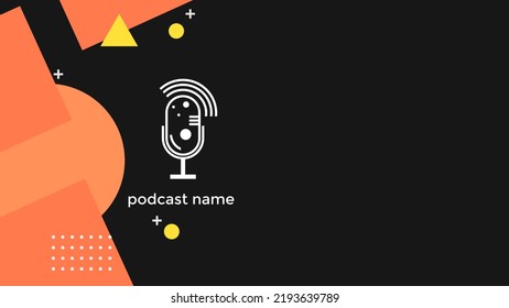 ABSTRACT TEMPLATE PODCAST MICROPHONE FLAT COLOR WITH COPY AREA SPACE DESIGN BACKGROUND VECTOR. GOOD FOR COVER DESIGN, BANNER, WEB,SOCIAL MEDIA
