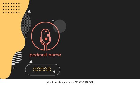 ABSTRACT TEMPLATE PODCAST MICROPHONE FLAT COLOR WITH COPY AREA SPACE DESIGN BACKGROUND VECTOR. GOOD FOR COVER DESIGN, BANNER, WEB,SOCIAL MEDIA