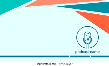 ABSTRAKTER TEMPLATENPODCAST MIKROFONFLACHENFARBE MIT KOPIENRAUM-RAUM-DESIGN HINTERGRUND VEKTOR. GUT FÜR COVER DESIGN, BANNER, WEB, SOZIALE MEDIEN