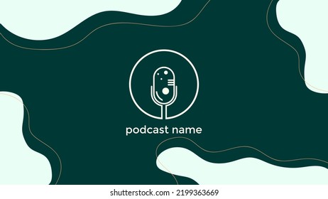 ABSTRACT TEMPLATE PODCAST MICROPHONE FLAT COLOR LIQUID DESIGN BACKGROUND VECTOR. GOOD FOR COVER DESIGN, BANNER, WEB,SOCIAL MEDIA