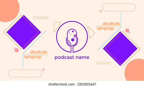 ABSTRACT TEMPLATE PODCAST MICROPHONE FLAT COLOR LIQUID DESIGN BACKGROUND VECTOR. GOOD FOR COVER DESIGN, BANNER, WEB,SOCIAL MEDIA
