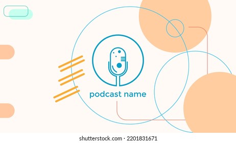 ABSTRACT TEMPLATE PODCAST MICROPHONE FLAT COLOR LIQUID DESIGN BACKGROUND VECTOR. GOOD FOR COVER DESIGN, BANNER, WEB,SOCIAL MEDIA