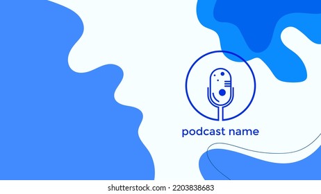 ABSTRACT TEMPLATE PODCAST MICROPHONE FLAT COLOR LIQUID DESIGN BACKGROUND VECTOR. GOOD FOR COVER DESIGN, BANNER, WEB,SOCIAL MEDIA