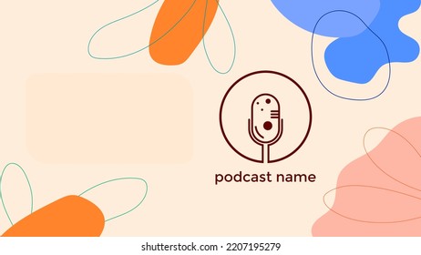 ABSTRACT TEMPLATE PODCAST MICROPHONE FLAT COLOR LIQUID DESIGN BACKGROUND VECTOR. GOOD FOR COVER DESIGN, BANNER, WEB,SOCIAL MEDIA