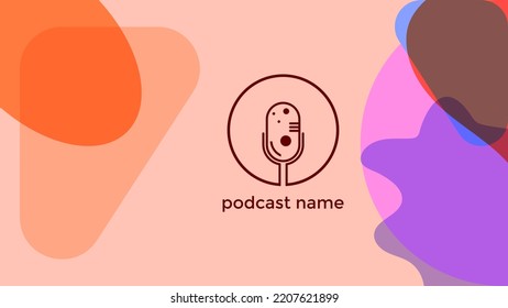 ABSTRACT TEMPLATE PODCAST MICROPHONE FLAT COLOR LIQUID DESIGN BACKGROUND VECTOR. GOOD FOR COVER DESIGN, BANNER, WEB,SOCIAL MEDIA