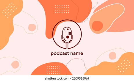 ABSTRACT TEMPLATE PODCAST MICROPHONE FLAT COLOR LIQUID DESIGN BACKGROUND VECTOR. GOOD FOR COVER DESIGN, BANNER, WEB,SOCIAL MEDIA