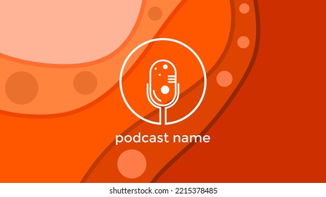 ABSTRACT TEMPLATE PODCAST MICROPHONE FLAT COLOR LIQUID DESIGN BACKGROUND VECTOR. GOOD FOR COVER DESIGN, BANNER, WEB,SOCIAL MEDIA