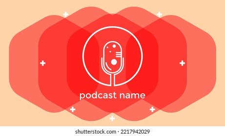 ABSTRACT TEMPLATE PODCAST MICROPHONE FLAT COLOR LIQUID DESIGN BACKGROUND VECTOR. GOOD FOR COVER DESIGN, BANNER, WEB,SOCIAL MEDIA