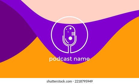 ABSTRACT TEMPLATE PODCAST MICROPHONE FLAT COLOR LIQUID DESIGN BACKGROUND VECTOR. GOOD FOR COVER DESIGN, BANNER, WEB,SOCIAL MEDIA