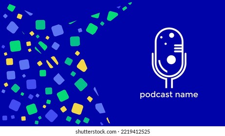 ABSTRACT TEMPLATE PODCAST MICROPHONE FLAT COLOR LIQUID DESIGN BACKGROUND VECTOR. GOOD FOR COVER DESIGN, BANNER, WEB,SOCIAL MEDIA
