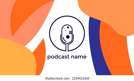 ABSTRACT TEMPLATE PODCAST MICROPHONE FLAT COLOR LIQUID DESIGN BACKGROUND VECTOR. GOOD FOR COVER DESIGN, BANNER, WEB,SOCIAL MEDIA
