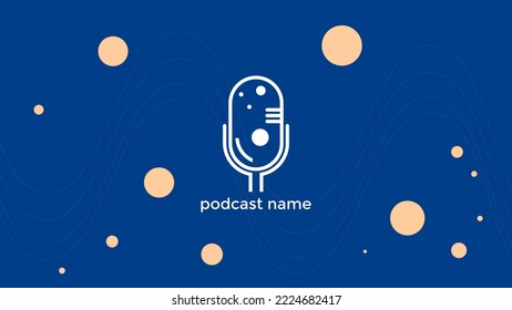 PLANTILLA ABSTRACTA PODCAST VECTOR DE FONDO DE DISEÑO LÍQUIDO DE COLOR PLANO DE MICRÓFONO PLANO. BUENO PARA EL DISEÑO DE CUBIERTA, BANNER, WEB, MEDIOS SOCIALES
