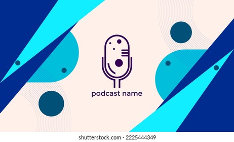 ABSTRACT TEMPLATE PODCAST MICROPHONE FLAT COLOR LIQUID DESIGN BACKGROUND VECTOR. GOOD FOR COVER DESIGN, BANNER, WEB,SOCIAL MEDIA