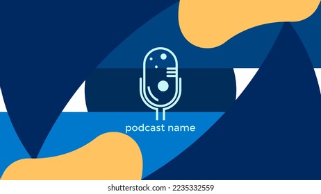 PLANTILLA ABSTRACTA PODCAST VECTOR DE FONDO DE DISEÑO LÍQUIDO DE COLOR PLANO DE MICRÓFONO PLANO. BUENO PARA EL DISEÑO DE CUBIERTA, BANNER, WEB, MEDIOS SOCIALES