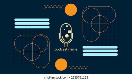 ABSTRACT TEMPLATE PODCAST MICROPHONE FLAT COLOR LIQUID DESIGN BACKGROUND VECTOR. GOOD FOR COVER DESIGN, BANNER, WEB,SOCIAL MEDIA