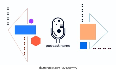 ABSTRACT TEMPLATE PODCAST MICROPHONE FLAT COLOR LIQUID DESIGN BACKGROUND VECTOR. GOOD FOR COVER DESIGN, BANNER, WEB,SOCIAL MEDIA