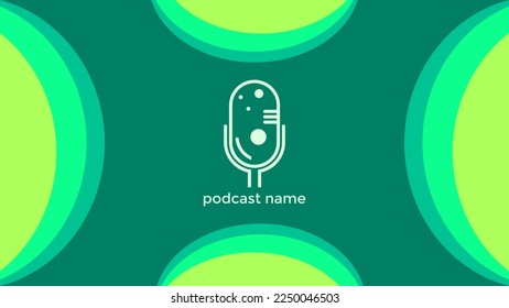 ABSTRACT TEMPLATE PODCAST MICROPHONE FLAT COLOR LIQUID DESIGN BACKGROUND VECTOR. GOOD FOR COVER DESIGN, BANNER, WEB,SOCIAL MEDIA