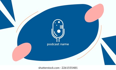 ABSTRACT TEMPLATE PODCAST MICROPHONE FLAT COLOR LIQUID DESIGN BACKGROUND VECTOR. GOOD FOR COVER DESIGN, BANNER, WEB,SOCIAL MEDIA
