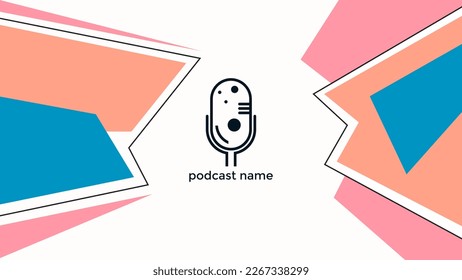 ABSTRACT TEMPLATE PODCAST MICROPHONE FLAT COLOR LIQUID DESIGN BACKGROUND VECTOR. GOOD FOR COVER DESIGN, BANNER, WEB,SOCIAL MEDIA
