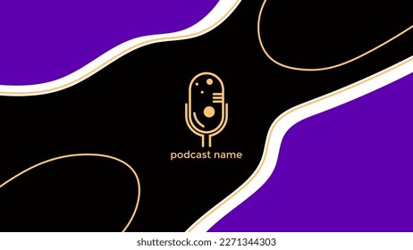 ABSTRACT TEMPLATE PODCAST MICROPHONE FLAT COLOR LIQUID DESIGN BACKGROUND VECTOR. GOOD FOR COVER DESIGN, BANNER, WEB,SOCIAL MEDIA