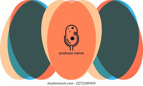 ABSTRACT TEMPLATE PODCAST MICROPHONE FLAT PASTEL COLOR LIQUID DESIGN BACKGROUND VECTOR. GOOD FOR COVER DESIGN, BANNER, WEB,SOCIAL MEDIA