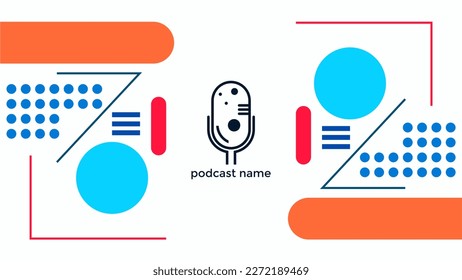 ABSTRACT TEMPLATE PODCAST MICROPHONE FLAT PASTEL COLOR LIQUID DESIGN BACKGROUND VECTOR. GOOD FOR COVER DESIGN, BANNER, WEB,SOCIAL MEDIA