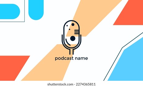 ABSTRACT TEMPLATE PODCAST MICROPHONE FLAT COLOR LIQUID DESIGN BACKGROUND VECTOR. GOOD FOR COVER DESIGN, BANNER, WEB,SOCIAL MEDIA